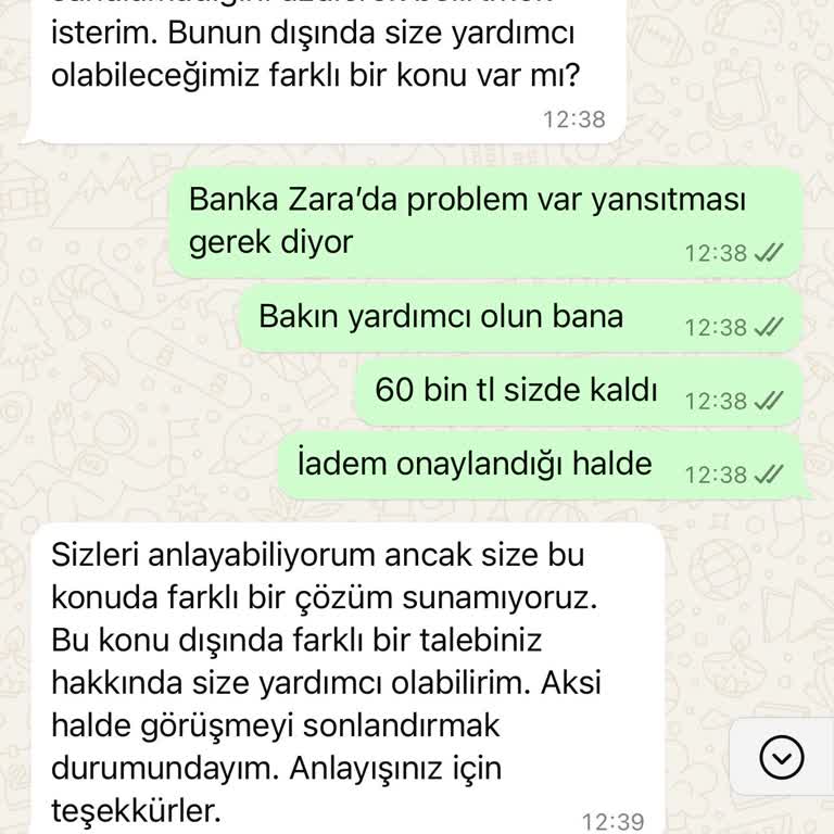 Zara İade Sürecinde 60 Bin TL Mağduriyeti