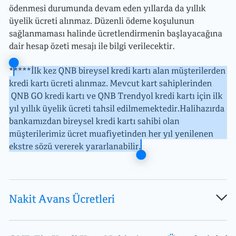 QNB Türkiye İlk Yıl Ücretsiz Denilen Karttan Ücret Alındı