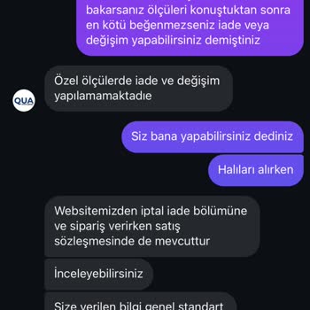 Ölçü Belirleme Ve İade Sözleri Tutulmayan Halı Alışverişi