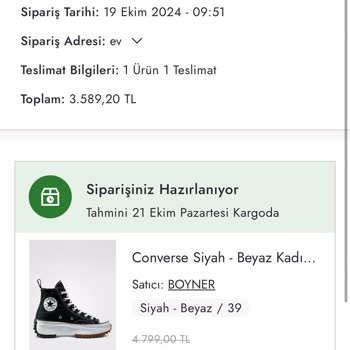 Boyner'den Sipariş Verdim, Ürün Nerede?