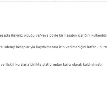 Udemy Eğitmen Hesabım Sebepsizce Askıya Alınıyor