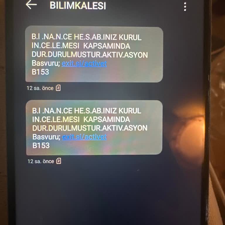 Bilinmeyen Siteden Gelen Şüpheli Mesajlar