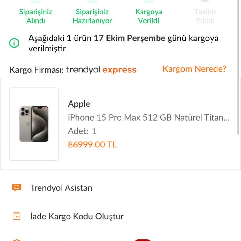 Trendyol'dan Alınan İphone'un Kayıp Kargo Sorunu Ve İade Gecikmesi
