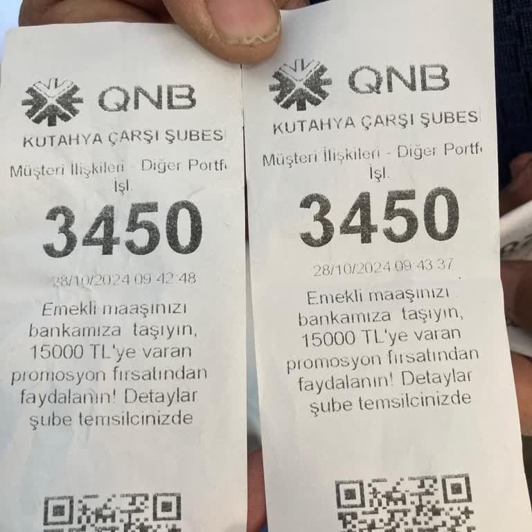 QNB Finansbank Kütahya Şubesi'nde Sıra Numarası Karışıklığı