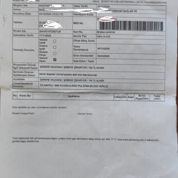 Samsung Servisinde Şebeke Sorunu Ve Yüksek Tamir Ücreti Şikayeti