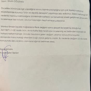 Avva Pantolon Renk Solması Ve Tüketici Hatası İddiası