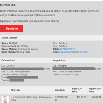Yanlış Adrese Yanlış Ürün Gönderimi