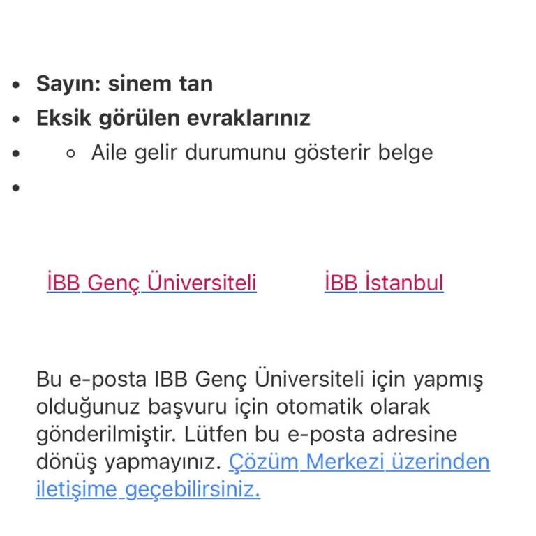Burs Başvurusunda Eksik Belge Sorunu