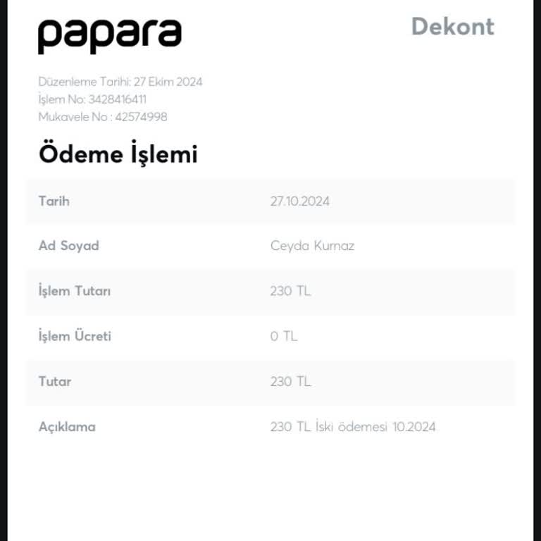 Fatura Ödemesi Sorunu Ve İade Talebi