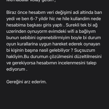 Haksız Ban Kararı Ve Hesap İnceleme Talebi