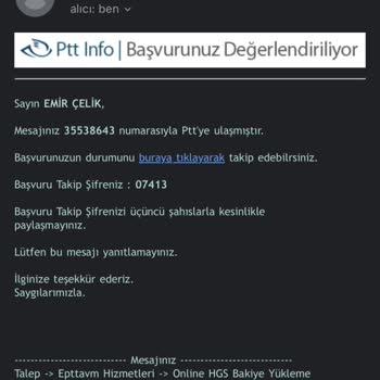 PTT HGS Yüklemesinde Yaşanan Sorun Ve İletişim Eksikliği