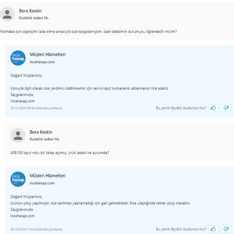 İade Sürecinde Yaşanan Sorunlar Ve Müşteri Hizmetleri İlgisizliği