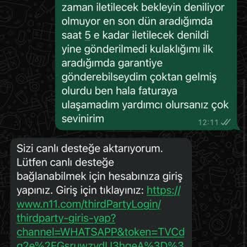 N11 Üzerinden Alınan Ürünün Faturasına Ulaşamama Sorunu