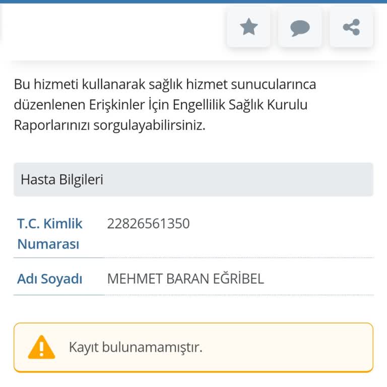 Engelli Raporu Erişim Sorunu