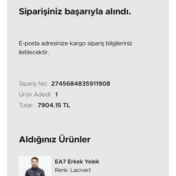 Armani Mont Siparişimde Bilgi Eksikliği Ve Yanlış Ürün Kaydı