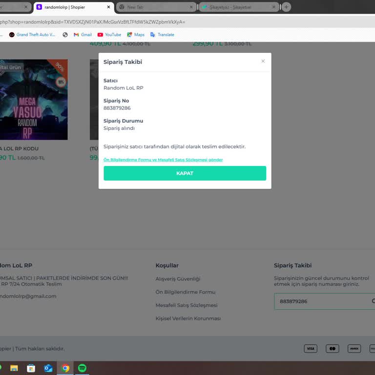 Mega LoL RP Kodu Teslimatında Gecikme