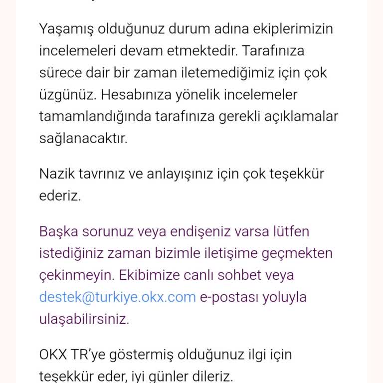 Askıya Alınan Hesap Ve Yetersiz Destek