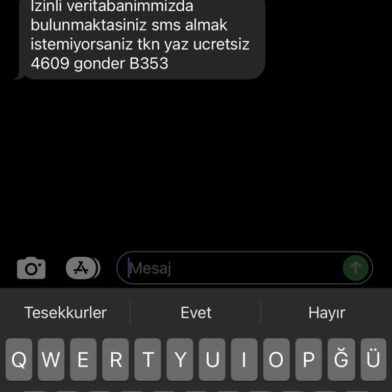 Bilinmeyen Kurumdan Gelen Mesajla İlgili Şikayet