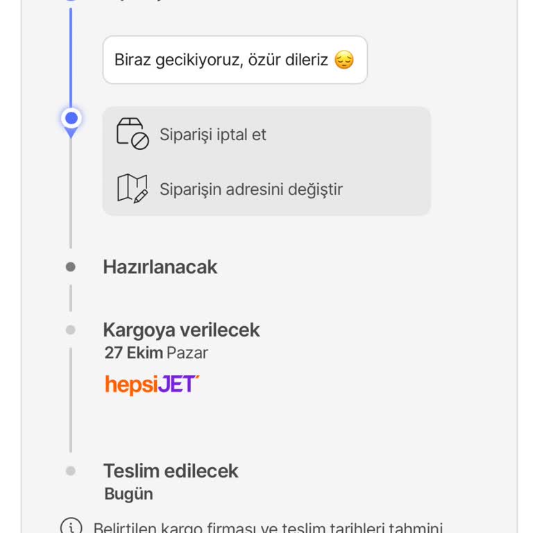 Hepsiburada'da Sipariş Teslimat Sorunu