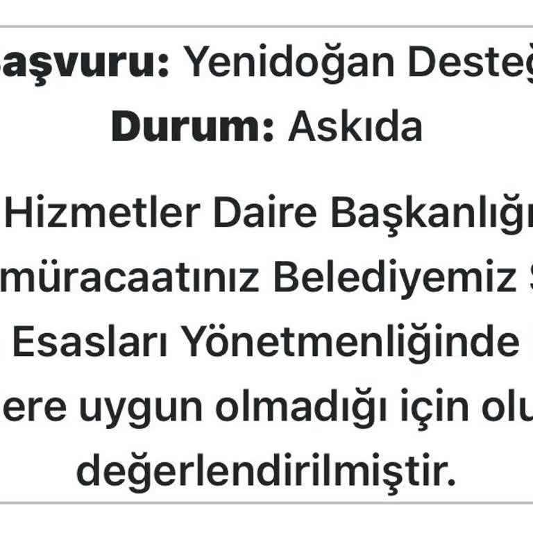 İstanbul Büyükşehir Belediyesi Yeni Doğan Destek Başvurum Neden Askıya Alındı?