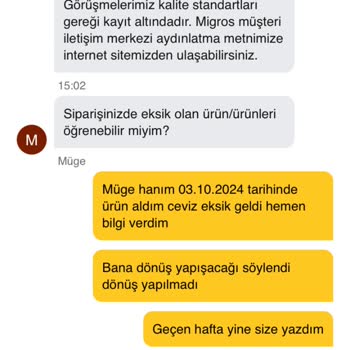 Migros'un İade Sürecindeki Sorumsuzluğu