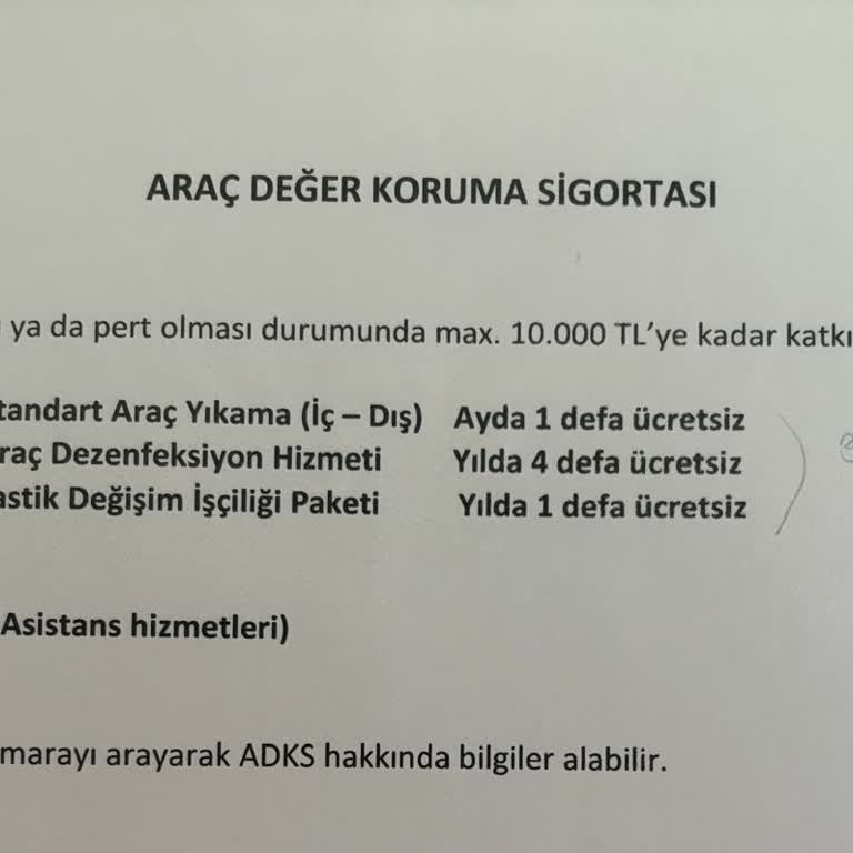 Araç Değer Koruma Sigortasında Hizmet Eksikliği