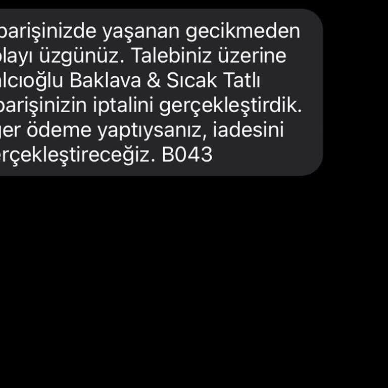 Balcıoğlu Baklava Ve Sıcak Tatlı Şirinevler Şube Şikayeti!