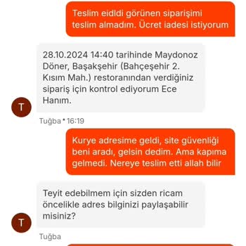 Sipariş Adresine Ulaşmayan Kurye Ve Eksik İletişim