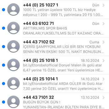 Türk Telekom'dan Gelen +44 Numaralı Mesajlar Can Sıkıyor