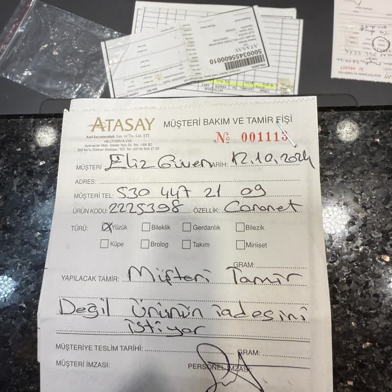 Atasay'da Hayal Kırıklığı: Yüzük Sorunu Ve Müşteri Hizmetleri Deneyimi