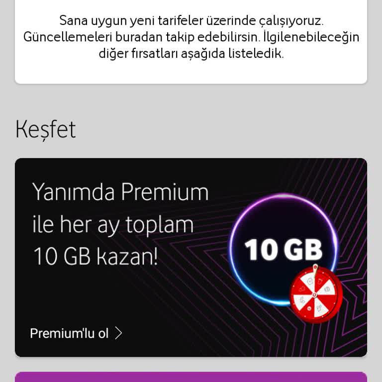 Vodafone Yanımda Uygulamasında Tarife Sorunu