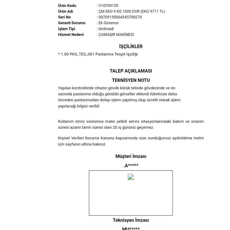 Vestel Çamaşır Makinesi Pas Sorunu Ve Garanti Desteği Eksikliği