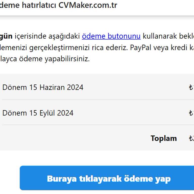 CV Maker Ödemeleri Ve Yanıltıcı Ücretlendirme Sorunu