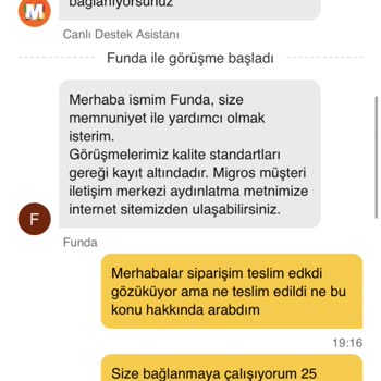 Migros Hemen: Teslimat Sorunu Ve Yetersiz Destek