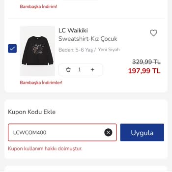 LCW Kupon Kullanım Sorunları Ve Müşteri Memnuniyetsizliği