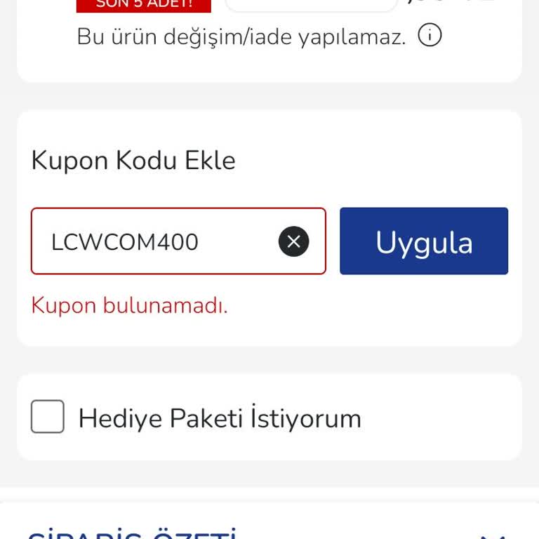 LCW Kupon Kampanyasında Sistem Sorunu
