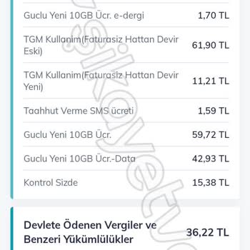 Faturalı Hatta Geçişte Belirsiz Fatura Ücretleri