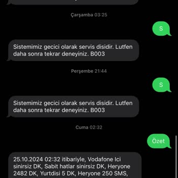 Mesaj Servisi Sorunu Ve Yetersiz Destek