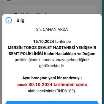 Randevu Sistemi Hatası Ve Yanıltıcı Bilgilendirme