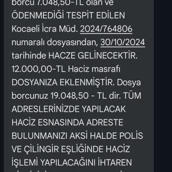 Yanlış Kişiye Gönderilen Haciz Mesajları