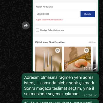 Sistem Çökmesi Nedeniyle Kupon Kullanılamadı