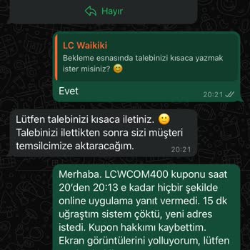 Sistem Çökmesi Nedeniyle Kupon Kullanılamadı