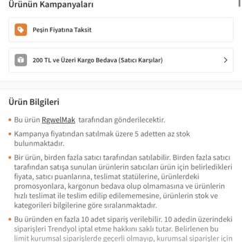 Trendyol Rgwelmak Satıcısının Yaşattığı Sorunlar