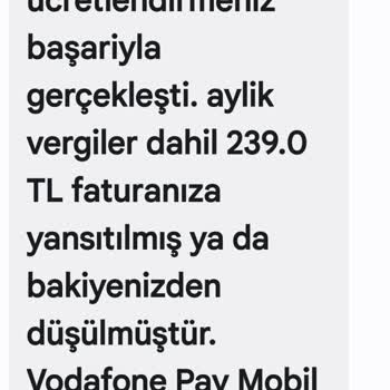Vodafone Pay Üzerinden Bilgim Dışında Yapılan Haksız Ücretlendirmeler