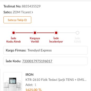 Zom Ticaret 7 Gün Geçti Hala Ürün İadesi İncelemede Diyor
