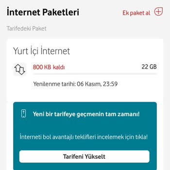 Hatalı İnternet Paketi Kullanım Bildirimi