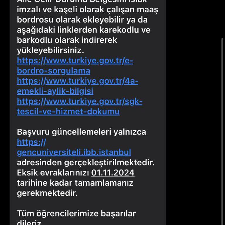 Burs Başvurusunda Gelir Belgesi Sorunu