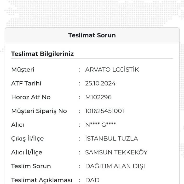 Kargo Teslimatında Alan Dışı Sorunu Ve İletişimsizlik