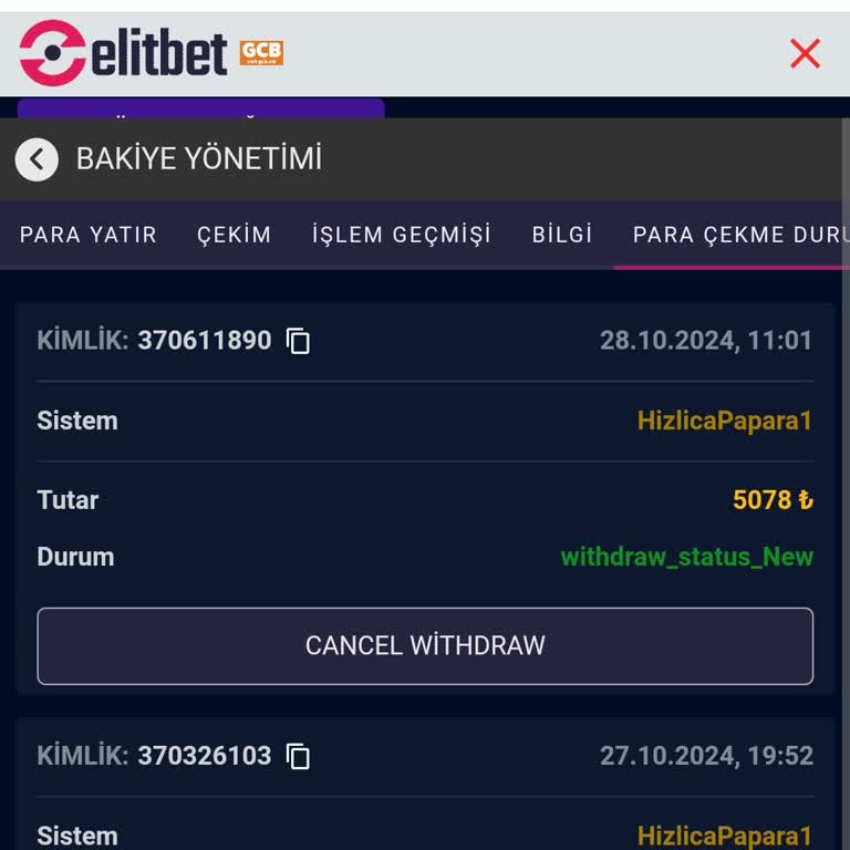 Elitbet Çekim Şikayeti