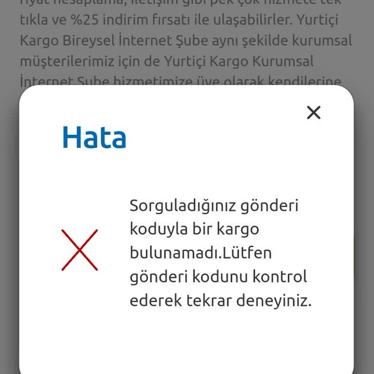 Kargo Takip Numarası Sorunu